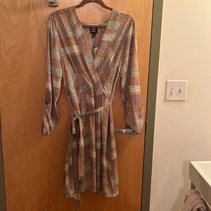 NWT Bobeau 3/4 Sleeve Multi-color Print Dress - Size XL